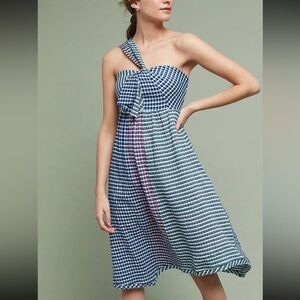 Maeve Blue and White One Shoulder Sundress Size 2